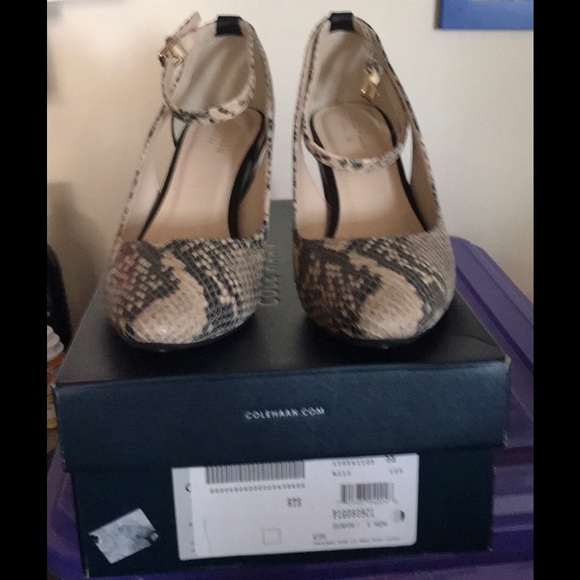 NWT Cole Haan Lea Snake Print Leather Ankle Strap - Picture 6 of 8